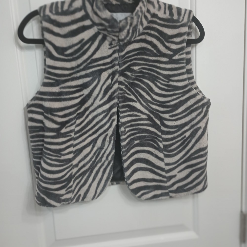 Live a Little Black and White Zebra Print Vest